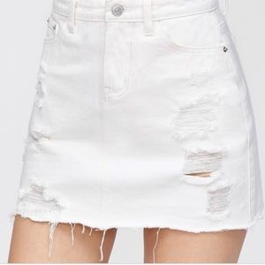 HOLLISTER white denim skirt